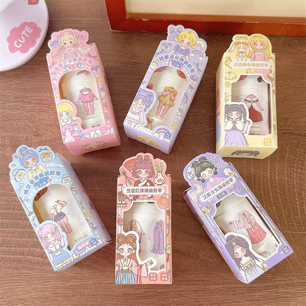 Mxbeauty Beauty Dress Up Tape Stiker Kartun 3roll Aesthetic Mainan Anak Akun Tangan Jurnal DIY Stiker Hias