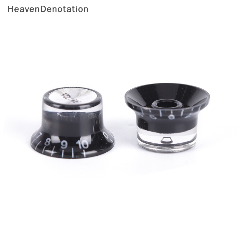 [HeavenDenotation] 1set/guitar 2tone 2tombol Kontrol VOLUME Lonceng Topi Atas Silver Untuk Gitar HDV