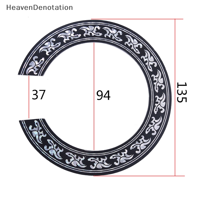 [HeavenDenotation] Ukuran 104mm 94mm Inci Lingkaran Gitar PVC Keras Lubang Suara Roset Hias HDV