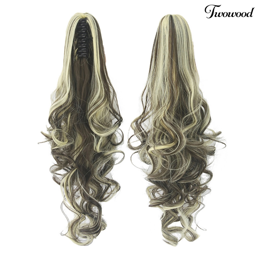 Twowood Wanita Fashion Panjang Berbulu Keriting Palsu Ponytail Wig Sopak Rambut Palsu Hadiah