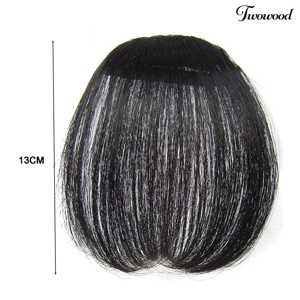 Twowood Wig Bang Ultra Tipis Ekstensi Rambut Serat Suhu Tinggi Pendek Fashion Sopak Fringe Untuk Wanita