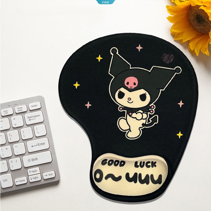 Sanrio Kawaii Hitam Kuromi 3D Kartun Lucu Mouse Pad Kreatif Kartun Memory Foam Pelindung Pergelangan Tangan Laptop Mouse Pad [ZK]