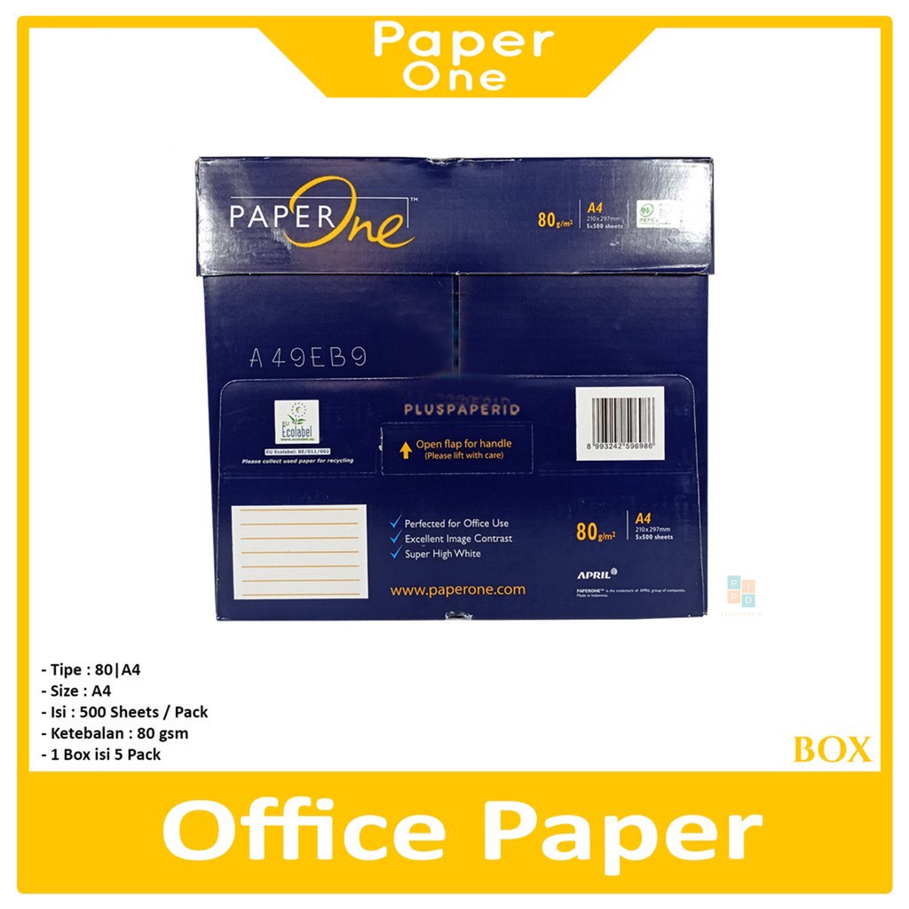 

PAPER ONE - Kertas Hvs Fotokopi A4 80gsm - Box