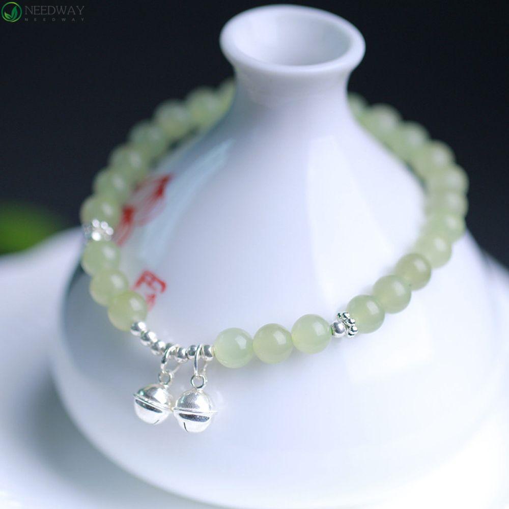 Needway Gelang Kaki Manik Hijau Minoritas Barefoot Yang Dapat Disesuaikan Dengan Bell Sandal Gadis Gaya Korea Anklet