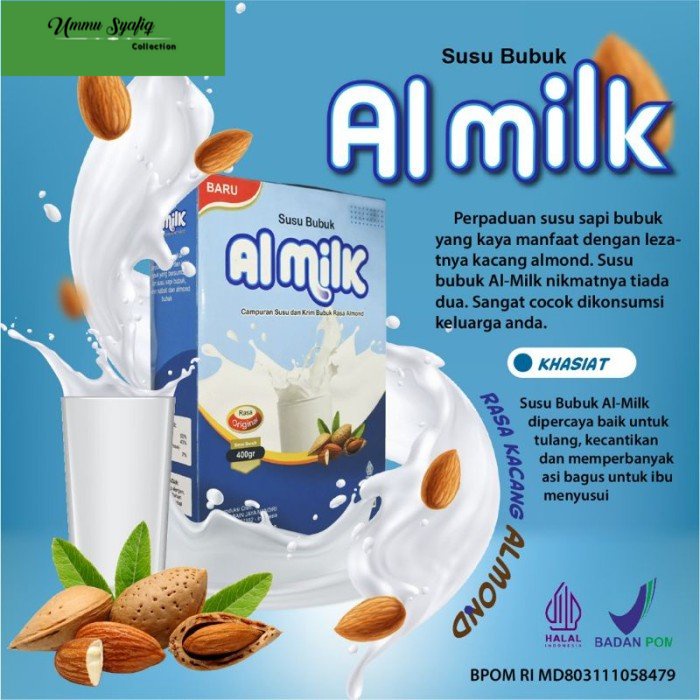 

Susu Bubuk Almond Pelancar ASI Almilk 400 gram