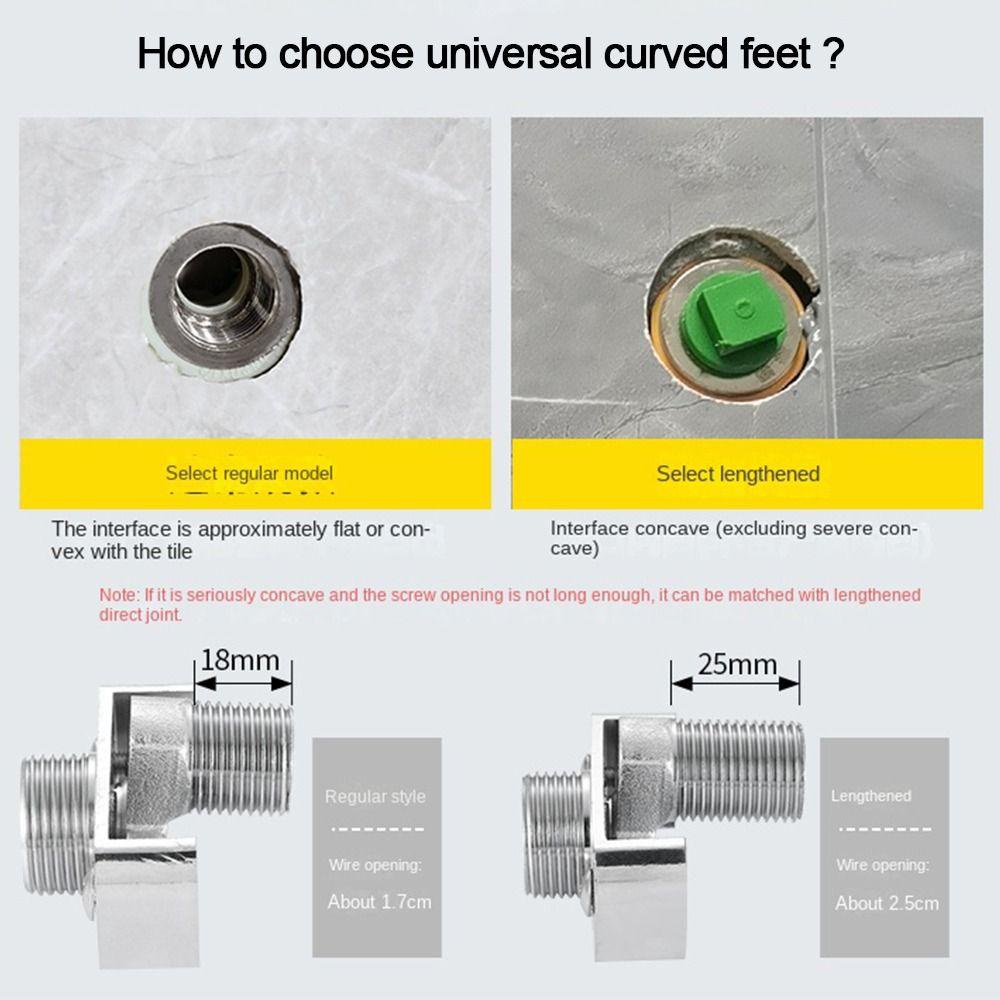 POPULAR Populer Kaki Siku Lengkung Kamar Mandi Suku Cadang Pengganti Penutup Hias Penyambung Aksesoris Shower Faucet Adapter