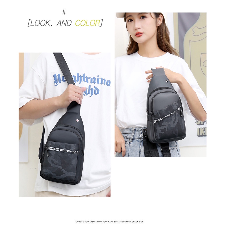 Tas bahu tas dada tas selempang pria bahan kain oxport berkualitas import berlapis poliester tahan air harga grosir bisa cod