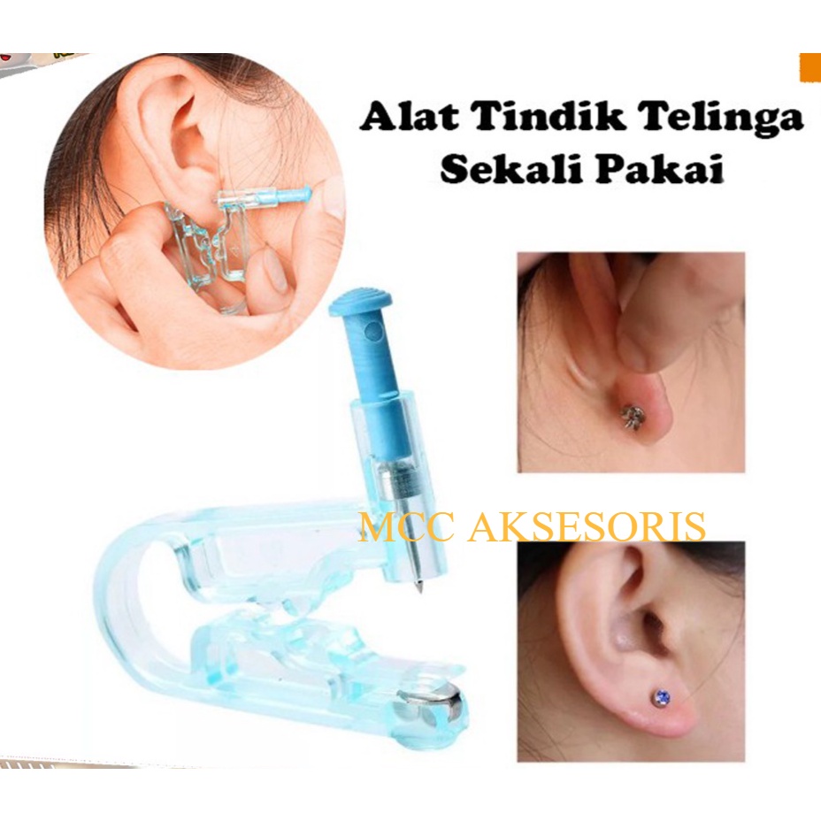 MCC ALAT TINDIK TELINGA Sekali Pakai Bahan Stainless Steel Hidung Kuping Ear Piercing FREE ALKOHOL