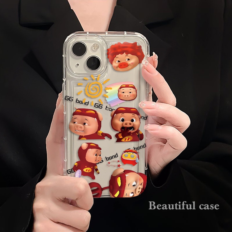 IPHONE Soft Case Silikon Babi Lucu Kompatibel Untuk Casing Iphone14 13 11 12 Pro XS Max X XR 7 +8 Plus Pasangan TPU Shockproof Phone Cover