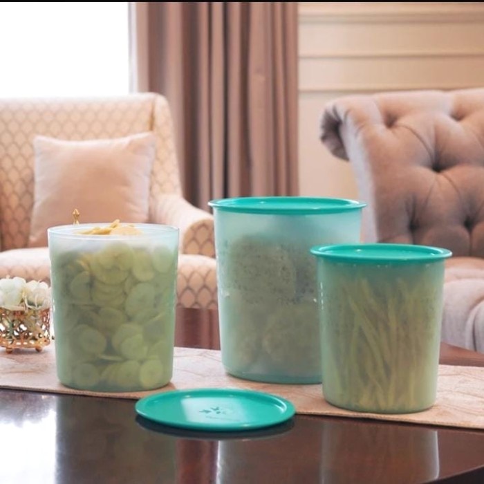 Toples tupperware..trio mosaic canister set promo murah