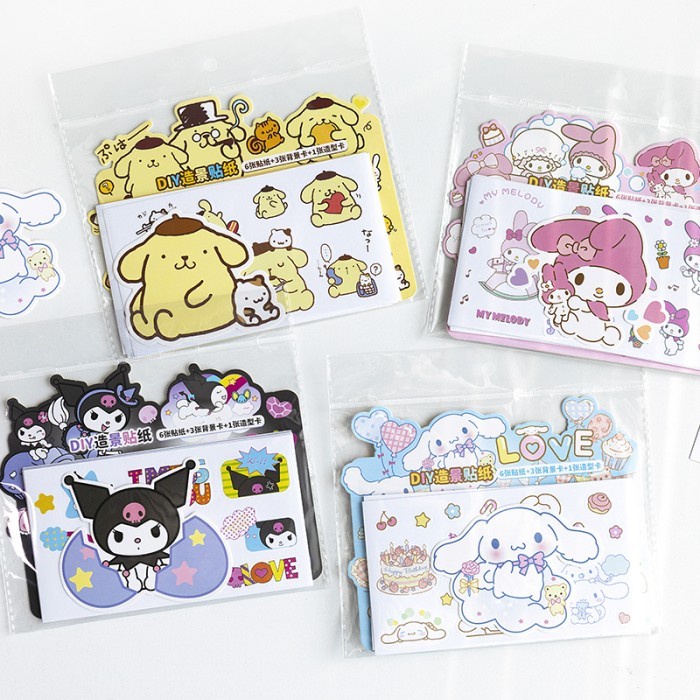 

GROSIR Buku Stiker PET Kuromi Melody Kitty Cutting Sticker Korea Harga Grosir Termurah