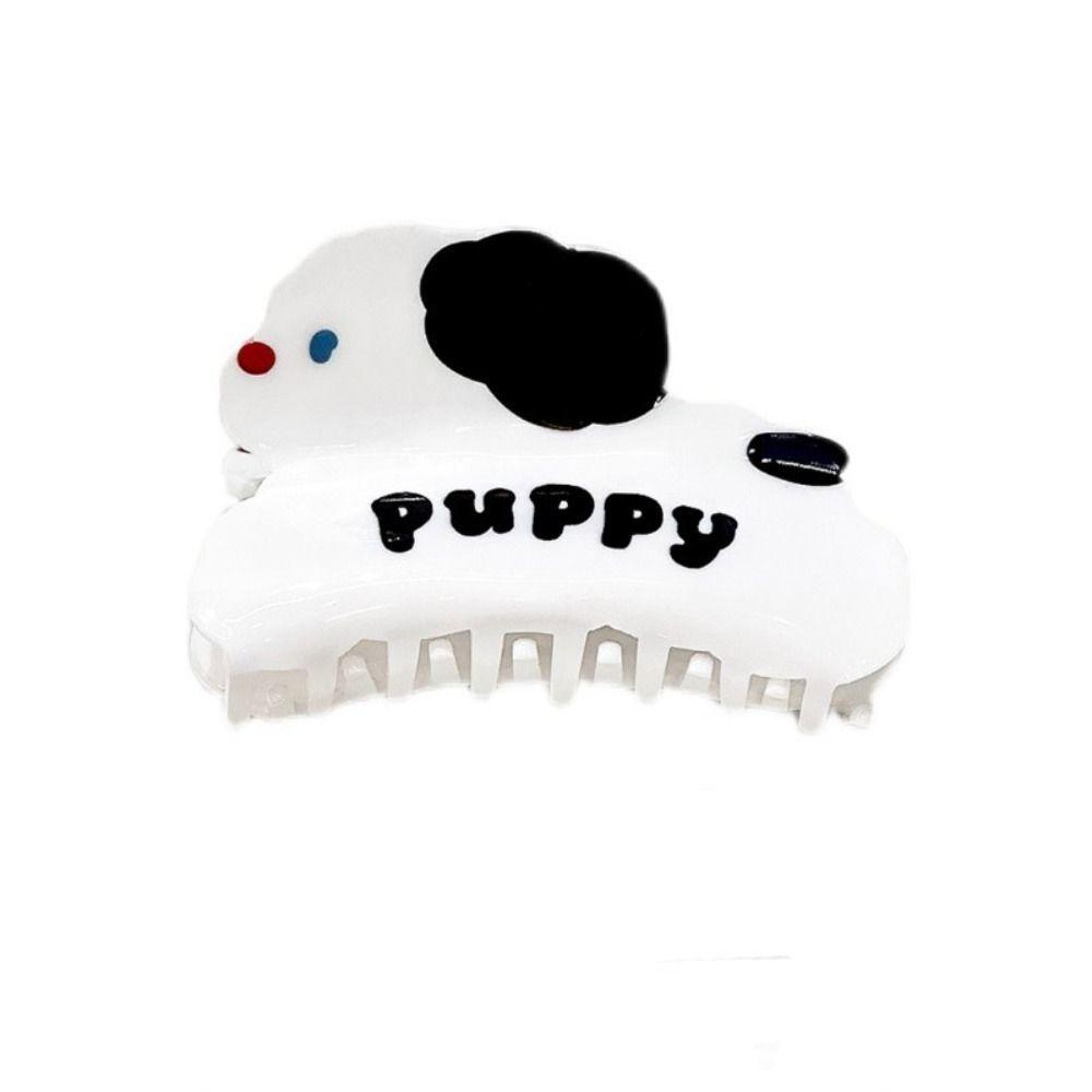 Agustina Puppy Dog Hair Claw Lucu Manis Temperamen Bunga Mawar Plastik Hairgrips Kartun Hiasan Kepala Gaya Putri Jepit Rambut Besar Korea Hiu Klip