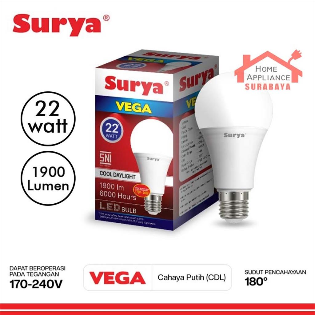 Lampu Led Bulb Surya Vega 22W - 22 Watt Cahaya Putih 6500K