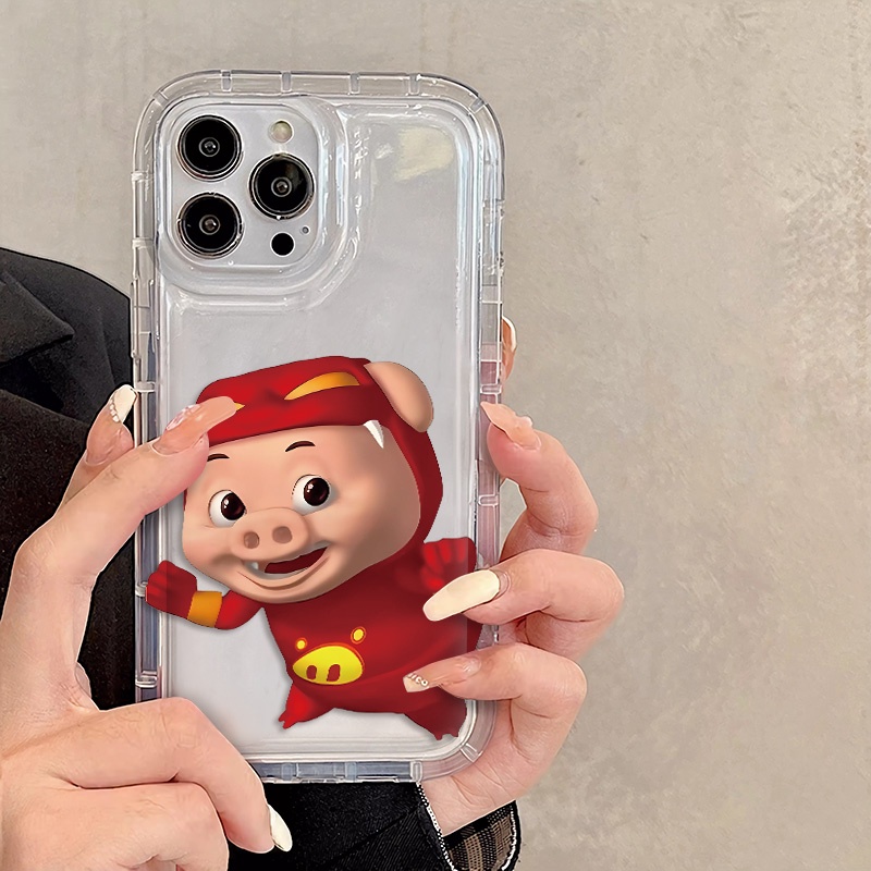 IPHONE Casing Soft Case Babi Pasangan Lucu Kompatibel Untuk Iphone14 13 11 12 Pro XS Max X Xr7 +8Plus Casing Ponsel Silikon TPU Shockproof Cover