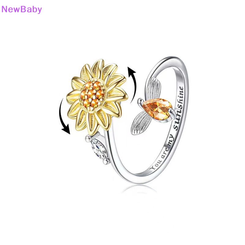 Newbaby Fidget Ring Sunflower European and American Fingertip Turntable Autism Gift ID
