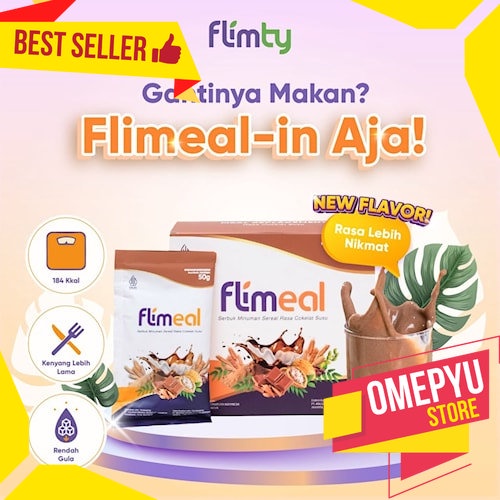 

Flimeal Meal Replacement rasa Coklat Susu by Flimty - 1 Box (isi 12 sachet)