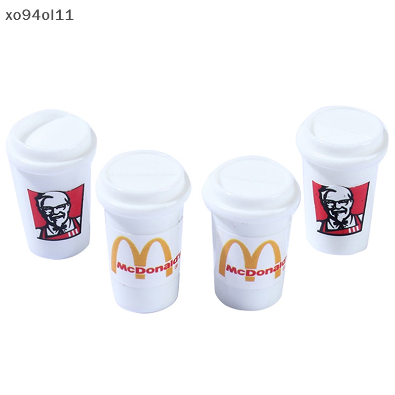 Xo 5Pcs/lot Miniatur Rumah Boneka Cangkir Kopi Untuk Kamar Dapur Makanan Minuman Home OL