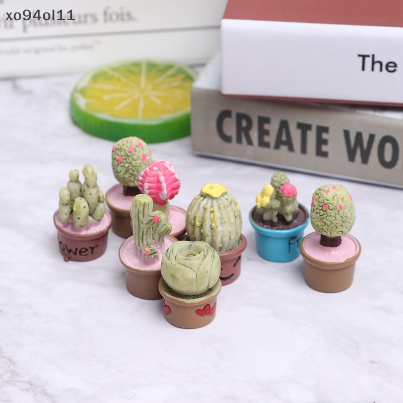 Xo 5Pcs Miniatur Dalam Pot Untuk Dekorasi Furniture Rumah Boneka Home OL