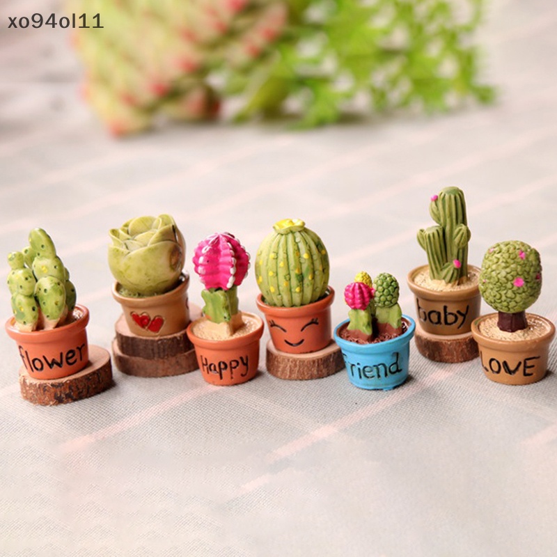 Xo 5Pcs Miniatur Dalam Pot Untuk Dekorasi Furniture Rumah Boneka Home OL