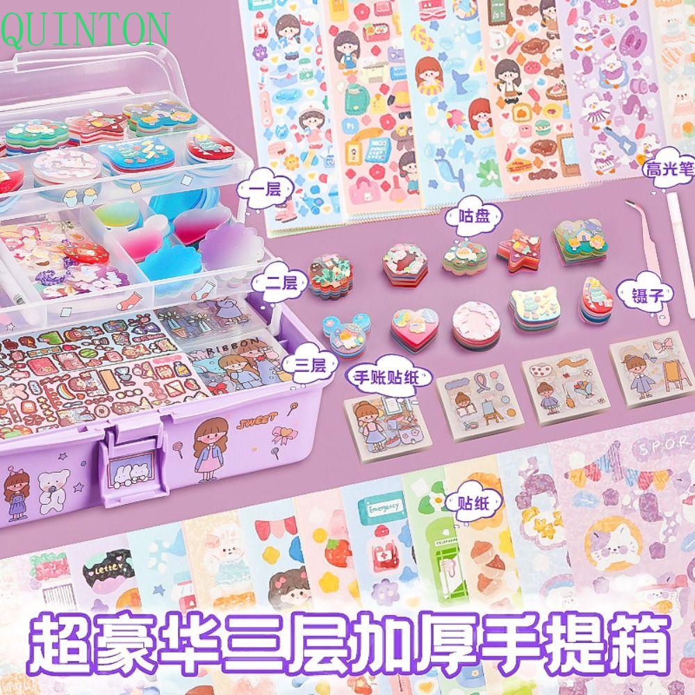 Quinton Guka Stiker Set Lucu Anak Hadiah Scrapbooking Stiker Diy Gantungan Kunci Diy Keyring Tangan Bahan Akun Goo Card Sticker Set