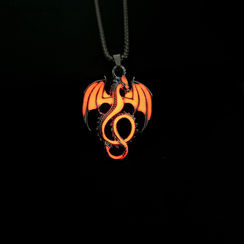 Mornin Luminous Kalung Untuk Wanita Pria Punk Glow In The Dark Kalung Gothic Naga Liontin Rantai Leher Pesta Halloween Perhiasan Hadiah id