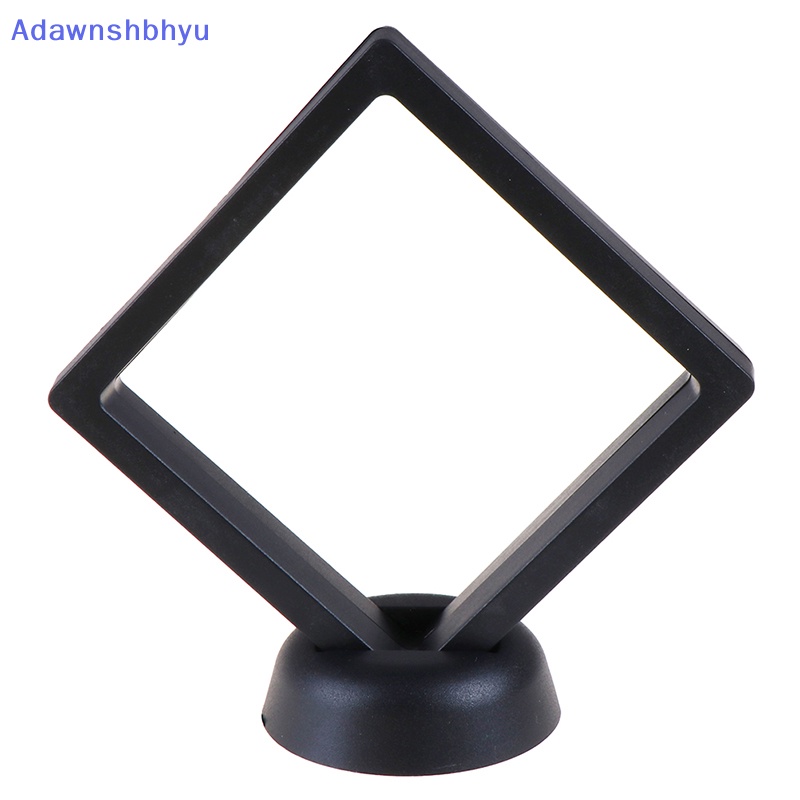 Adhyu 90*90mm Hitam 3D floag Perhiasan Koin display frame holder Kotak case w/ stand ID
