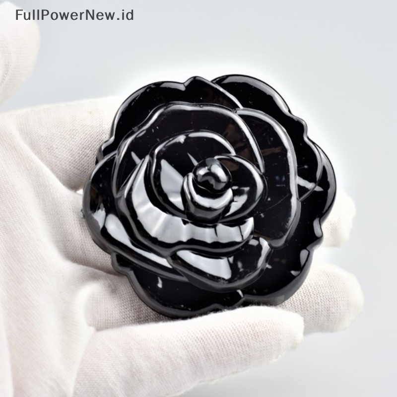 Power Mirror Retro Bunga Mawar Cermin Rias Saku Kecil Cermin Tangan Dua Sisi ID