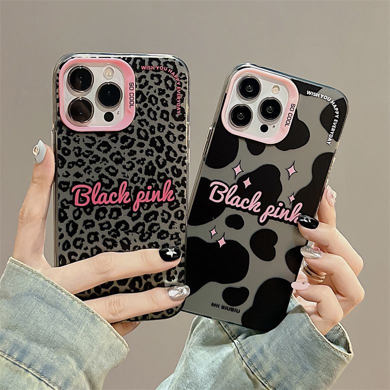 IPHONE Casing Ponsel Desain Berwarna Double Layer Print Leopard Layar Penuh Minimal Kompatibel Dengan Iphone12 13 14 11 Pro Max Vvrrt