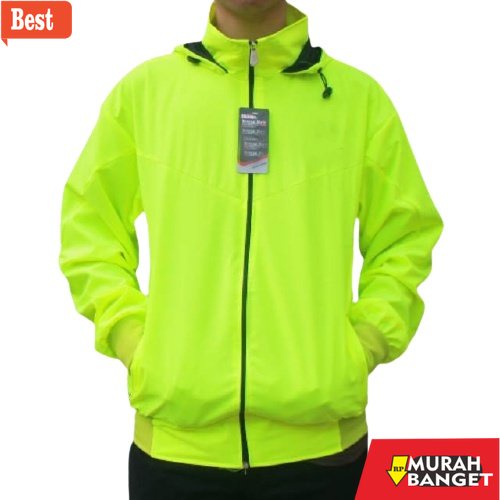 Jaket parasut pria terbaru- [COD] Termurah Jaket Parasut Olahraga Polos Stabilo Pria/Wanita [LOGO] M