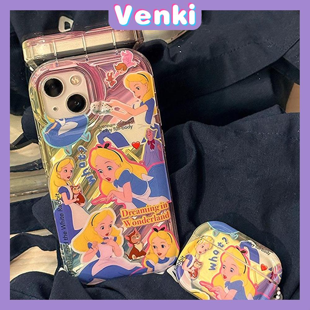 Venki - Untuk Iphone11 iPhone Case Laser Reflektif Bening Casing Ponsel TPU Lembut Shockproof Airbag Case Putri Lucu Kompatibel Dengan Iphone14 13 Pro Max 12 Pro Max XR XS 7Plus 8Plus