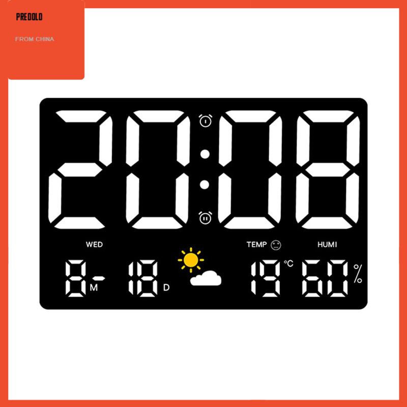 [Predolo] Jam Alarm Digital Dengan Jam Kalender Hari Dan Tanggal Untuk Studio Beside Hotel