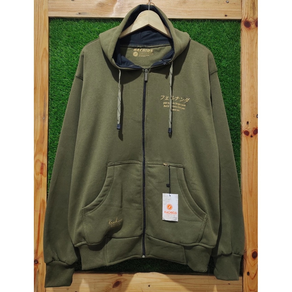 Zipper Hodie Pria Distro Sweater Resleting Jumbo Oversize Cowok Hoodie Ziper Orignal Bandung Switer Korean Style Motif Keren Warna Ijo Army