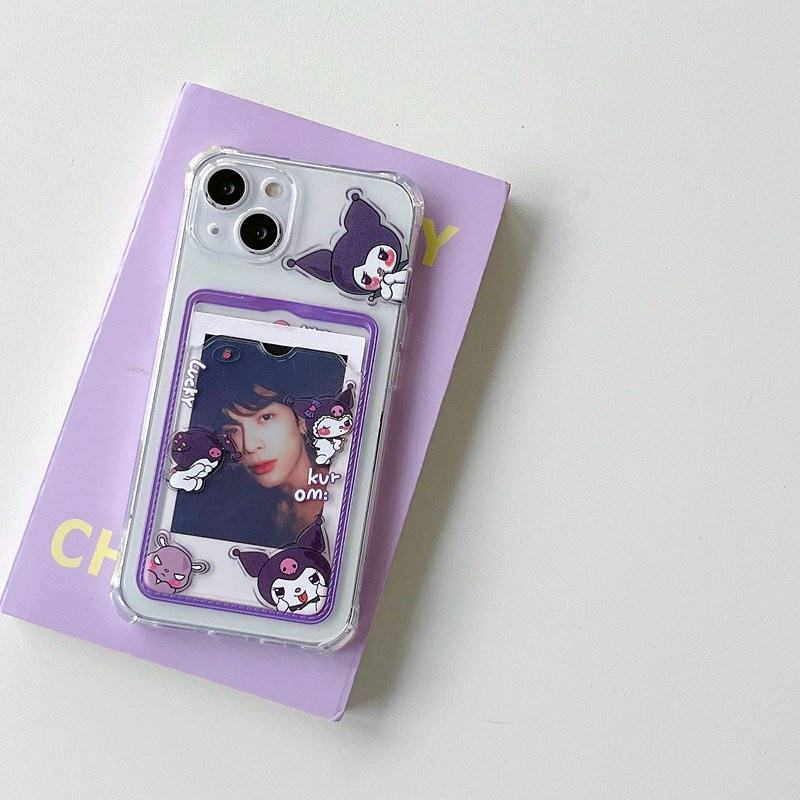 Card Case Cute Melody Kuromi Soft Case HP iP iPhone 14 13 12 11 Pro X XS XR Max 7 8 + Plus Girl Woman FTD Casing Apple