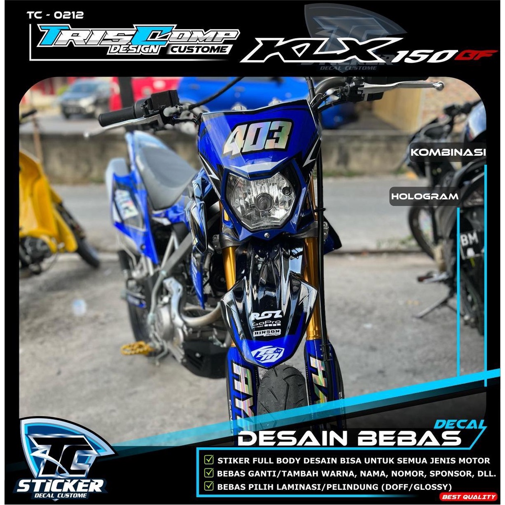 (Kombinasi Hologram) Striping Motor FullBody Decal KLX 150 BF / dtracker / Motor KLX 150 / Gordon ne