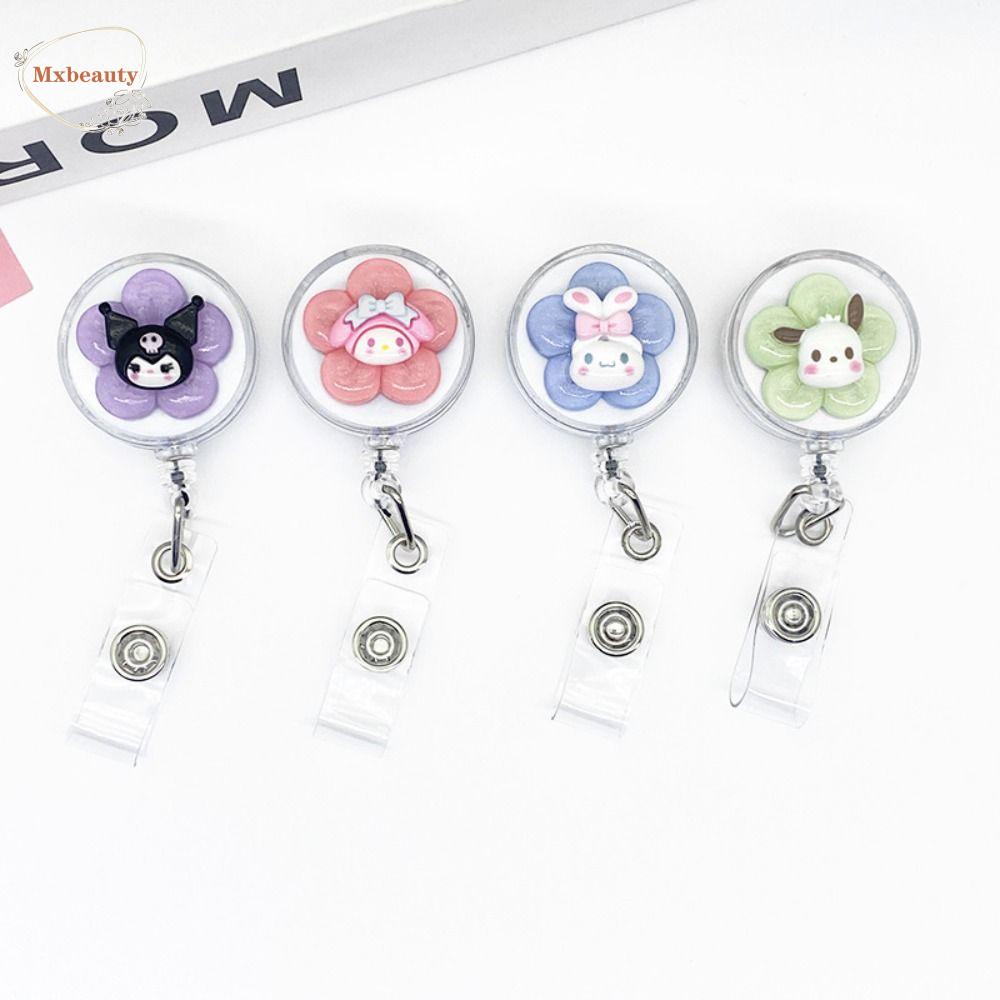 Mxbeauty Ditarik Lencana Gulungan Klip Kuromi Lucu Aksesoris Kantor Pasokan Sekolah Lanyard Badge Cinnamoroll Dada Saku Klip