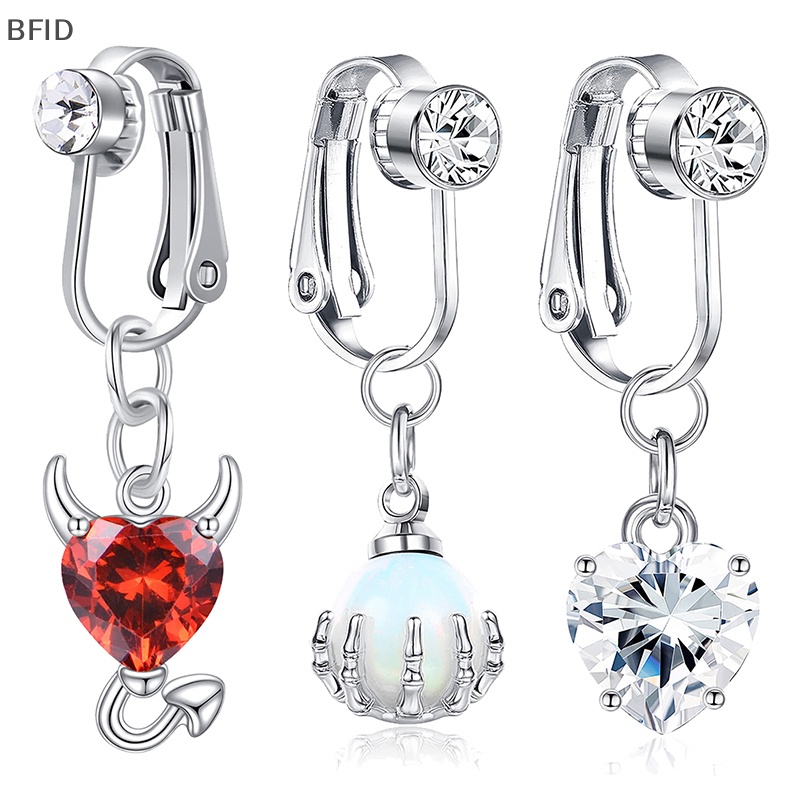 [BFID] 1pc Cincin Kancing Perut Palsu Fake Clip On Belly Non Navel Ring [ID]