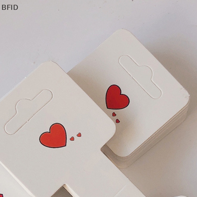 [BFID] 50pcs Kartu Packing Hati Gaya Sederhana Untuk Handmade Kalung Gelang Bando Hairband Kartu Display Eceran Tag Gantung Label [ID]