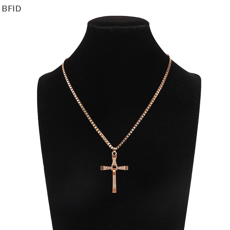 [BFID] Moive Cross Necklace Crystal Kalung Liontin Salib Yesus Untuk Pria Hadiah Perhiasan [ID]