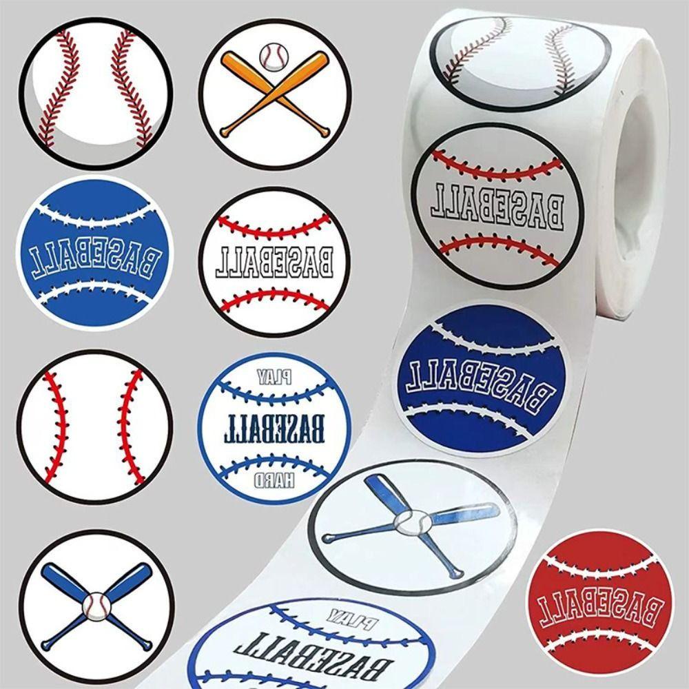 Populer Stiker Perlengkapan Pesta Baseball 1.5 Inch Perekat Diri Untuk DIY