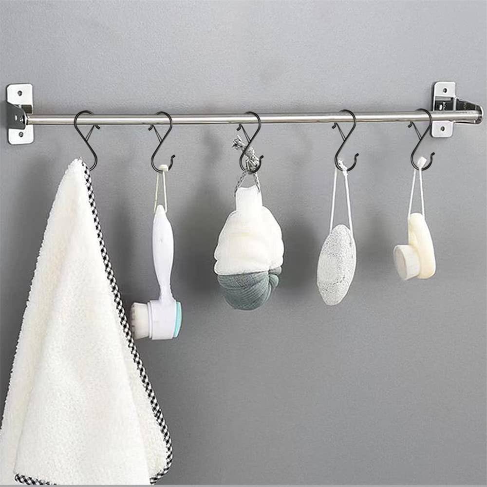 Nickolas1 Gantungan Baju Bahan Metal Hook Praktis Heavy Duty Hanging with Buckle Pot Cups Rack Untuk Kamar Tidur