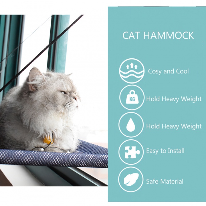 B8 Hammock Bed Window Mounted For Pets - Hammock Jendela Untuk Kucing