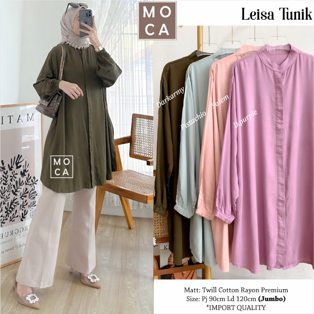 Leisa Tunik ORI MOCA | Ld120 Twill Cotton Rayon Premium