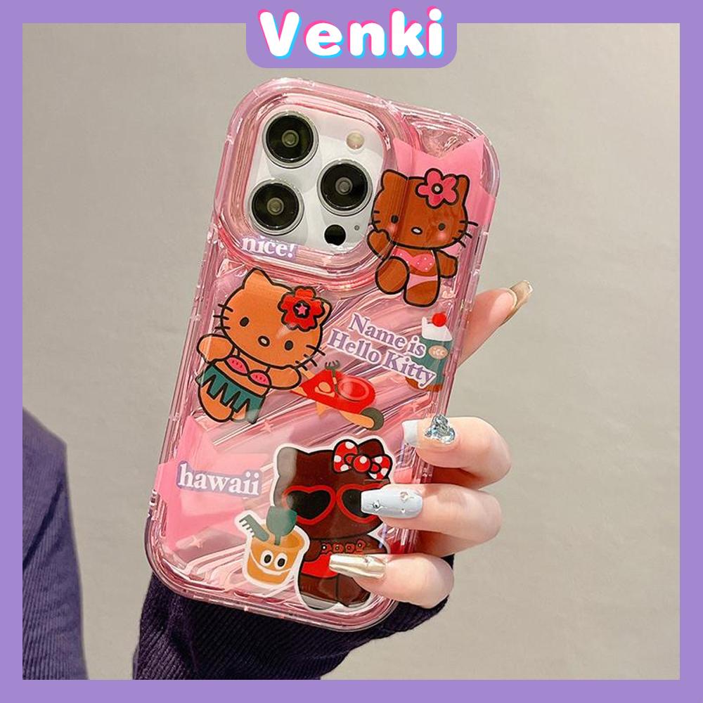 VENKI - Untuk iPhone 11 iPhone Case Laser Reflektif Bening Phone Case TPU Soft Shockproof Airbag Case Cute Kartun Kucing Kompatibel dengan iPhone 14 Pro Max 13 Pro Max 12 Pro Max XR XS 7