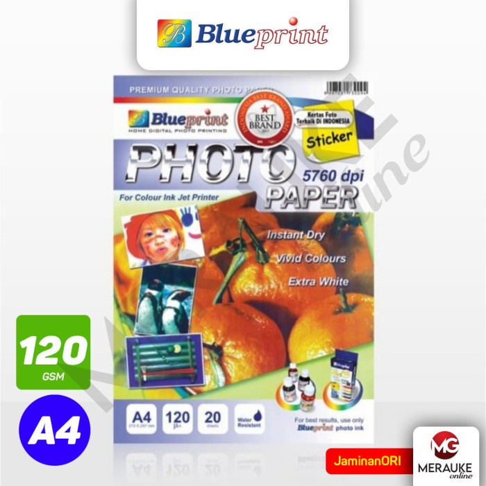 

Kertas Foto BLUEPRINT Sticker Glossy A4 120gsm 20s