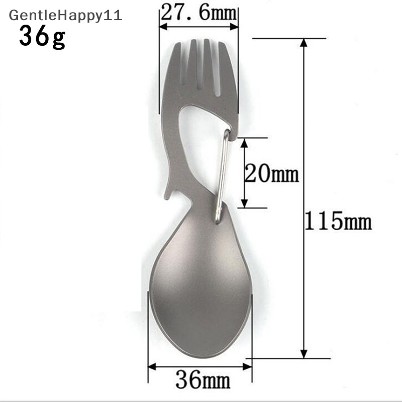 Gentlehappy Outdoor Camping Piknik Stainless Steel Garpu Sendok Peralatan Makan Ultralight Berguna id