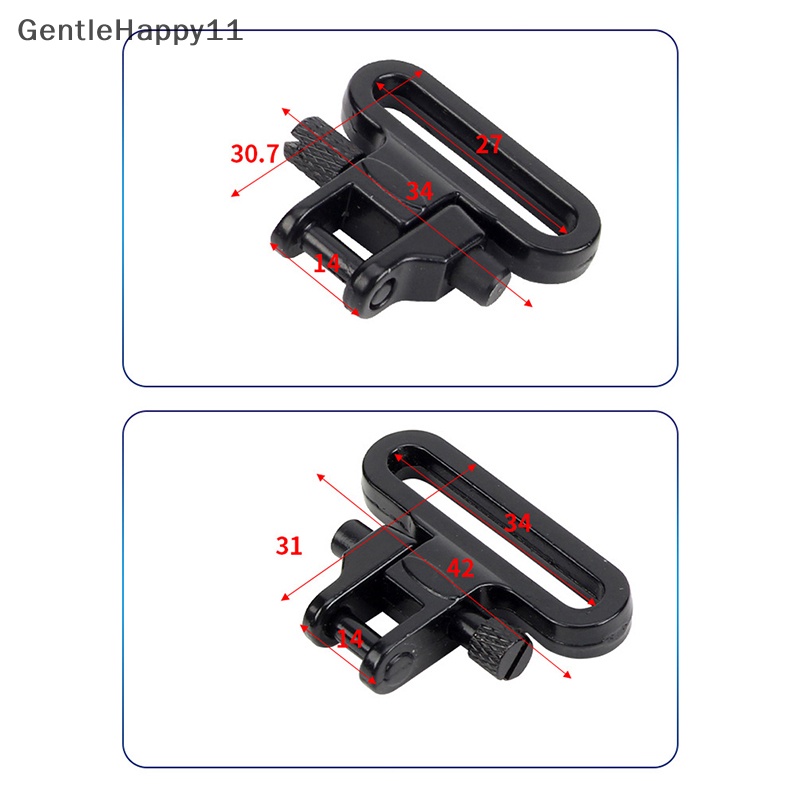 Gentlehappy 1PCS Tactical Rifle Sling Swivels Mount Adapter Lampiran Klip Heavy Duty 300lb Quick Detach Outdoor Hung Gun Aksesoris id