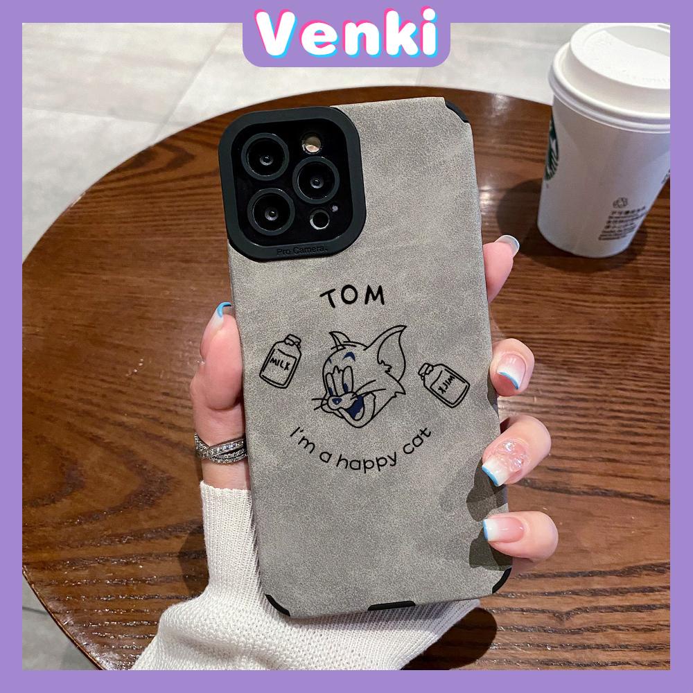 VENKI - Untuk iPhone 11 Case Leather Pupil Suede Case Soft Shockproof Phone Case Perlindungan Kamera Kartun Lucu Kompatibel dengan iPhone 14 13 Pro max 12 Pro max xr xs 7Plus 8Plus