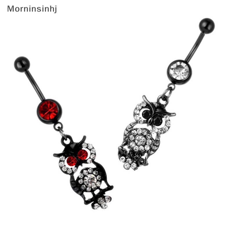 Mornin 1PCS Surgical Steel Animal Belly Button Ring Zirkon Jantung Pusar Menjuntai Belly Pendant id