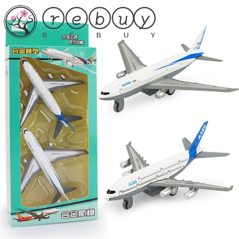 REBUY Rebuy Plane Toys 2 Pcs Hadiah Untuk Lalu Lintas Anak Laki-Laki Mini Hadiah Pesawat Mainan