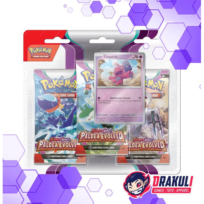 TCG Pokemon Paldea Evolved SV2 3 Packs Blister - Tinkatink